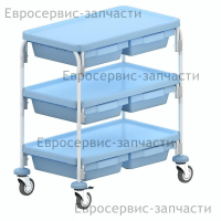 Тележка внутрибольничная 3-х ярусная с ящиками ТБ-01-"КРОНТ"-3/6